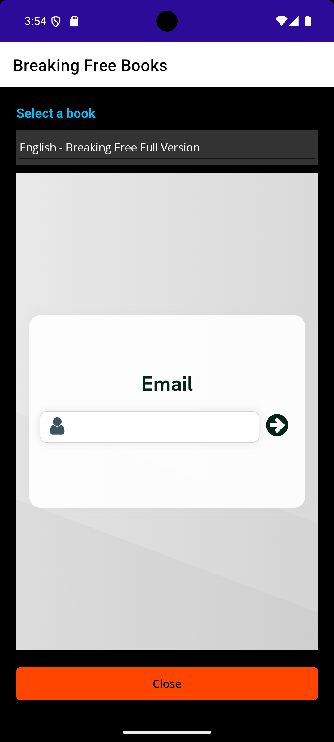 Breaking Free books access screen